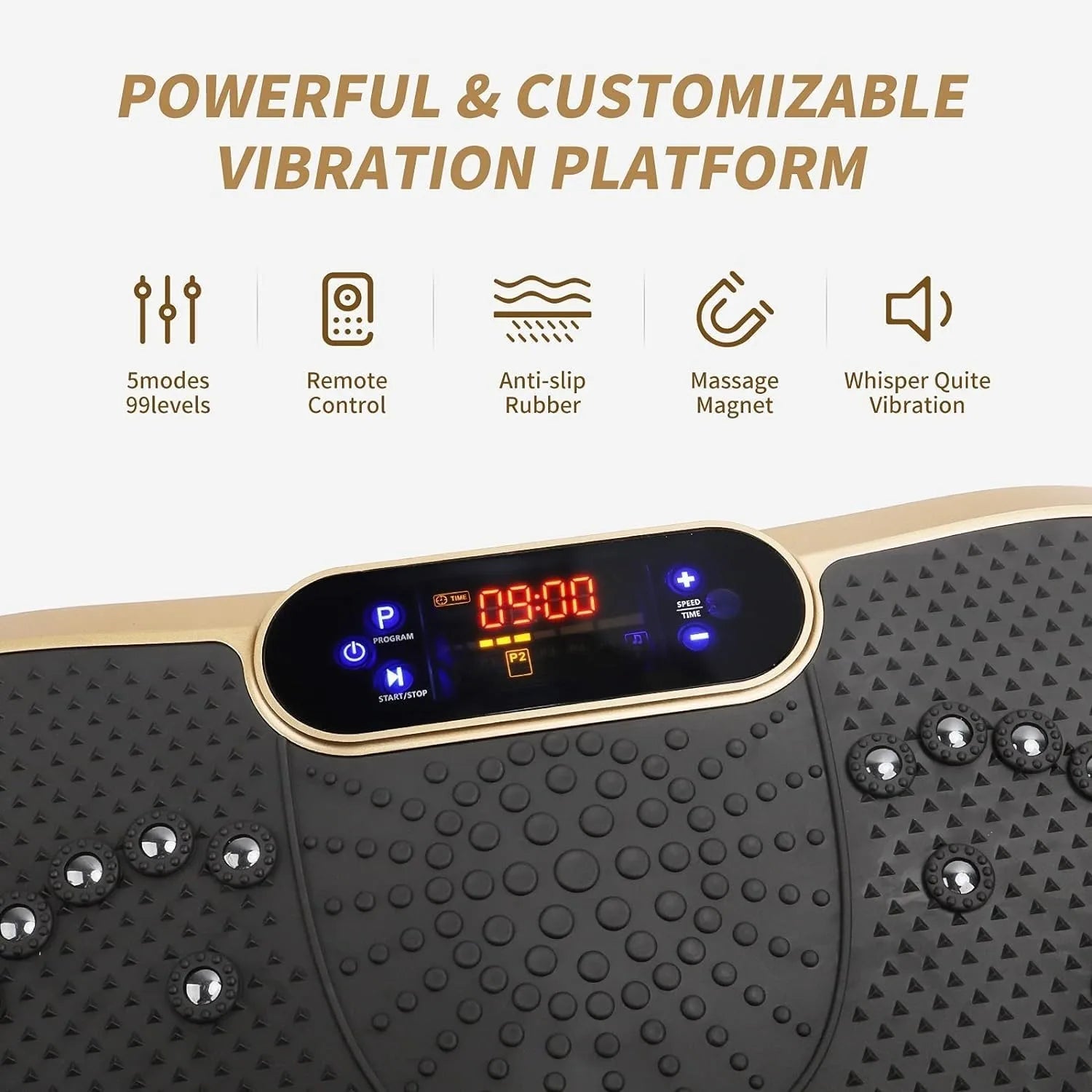 Vibration Plate Exercise Machine, Slim Vibration Platform for Home Training & Shaping, 99 Levels