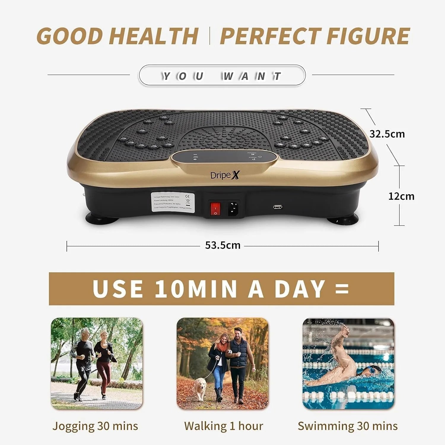 Vibration Plate Exercise Machine, Slim Vibration Platform for Home Training & Shaping, 99 Levels