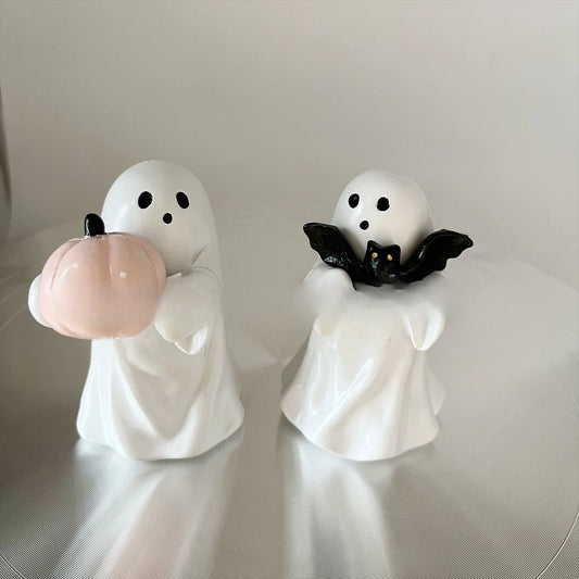 15CM Halloween Decoration Ghost Dog Walking Statue Resin Desktop Decoration Ghost Model Cute Ghost Figurine Home Decor