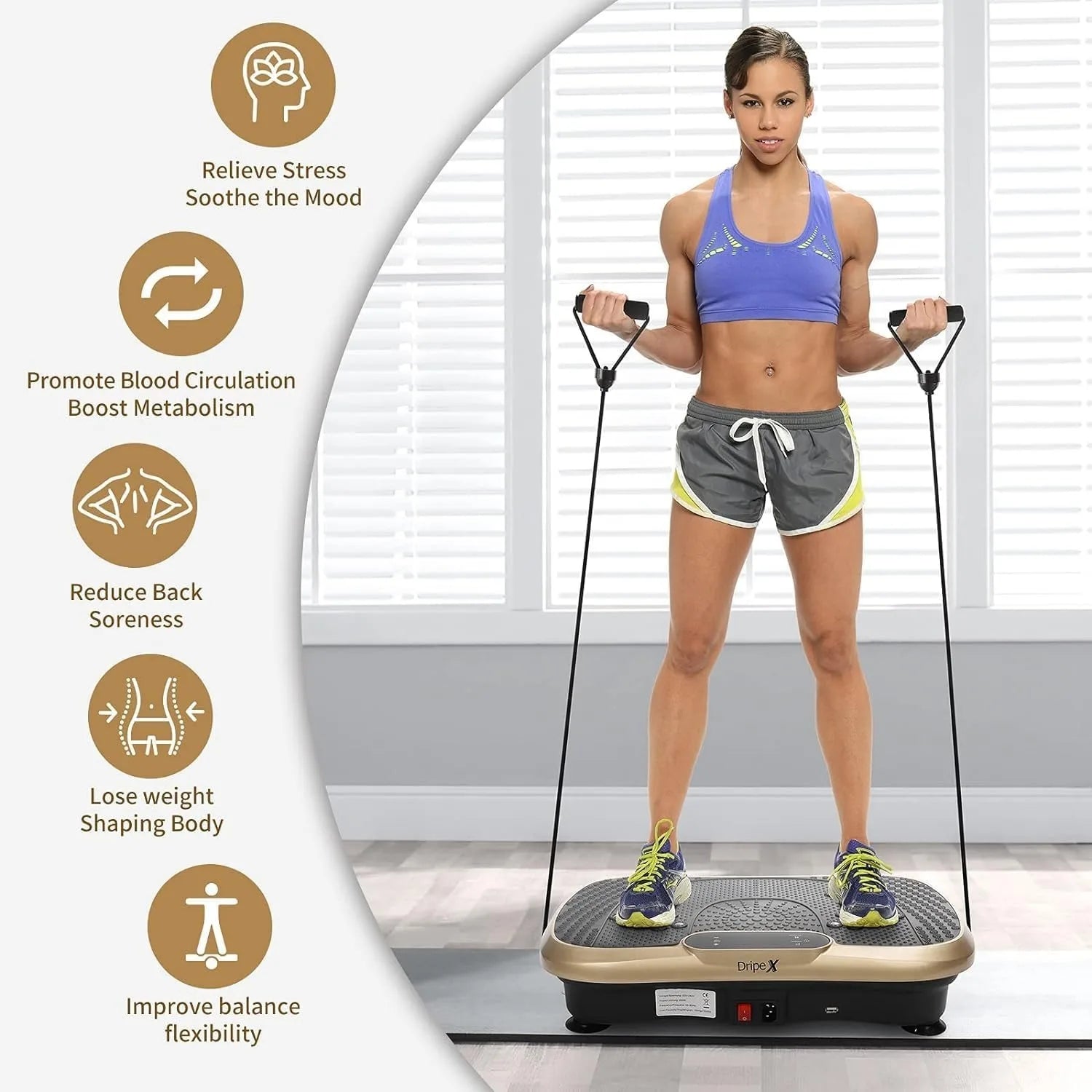 Vibration Plate Exercise Machine, Slim Vibration Platform for Home Training & Shaping, 99 Levels