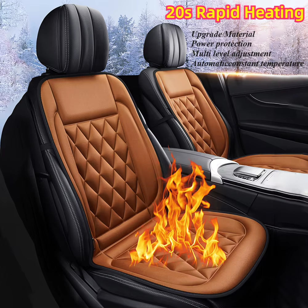 1/2Pcs Winter Heated Car Seat Cover 12V Heating Warmer Car Seat Cushion Auto Universal Car Seat Protector Cloak Cover Pads Set