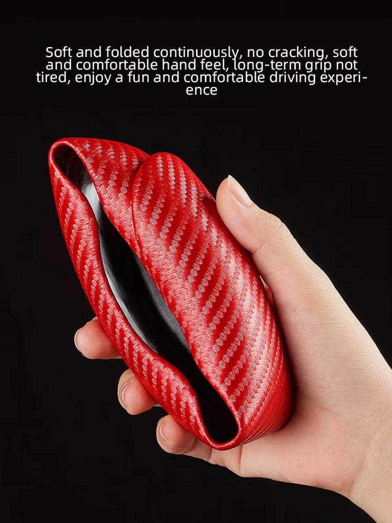 Universal Non-Slip Carbon Fiber Car Steering Cover Steering Wheel Booster Cover for Car Anti-Skid Accessories