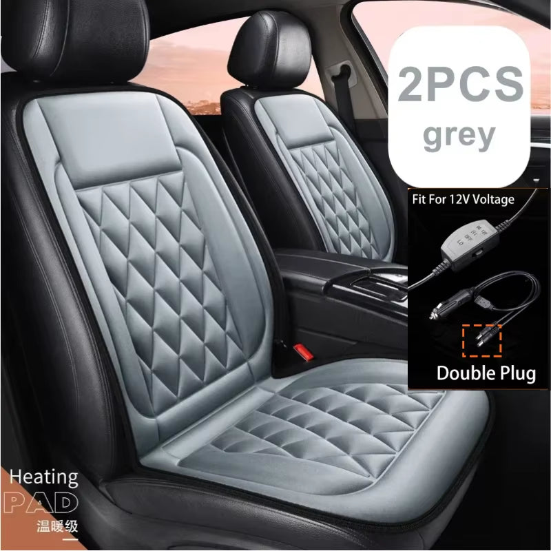 1/2Pcs Winter Heated Car Seat Cover 12V Heating Warmer Car Seat Cushion Auto Universal Car Seat Protector Cloak Cover Pads Set