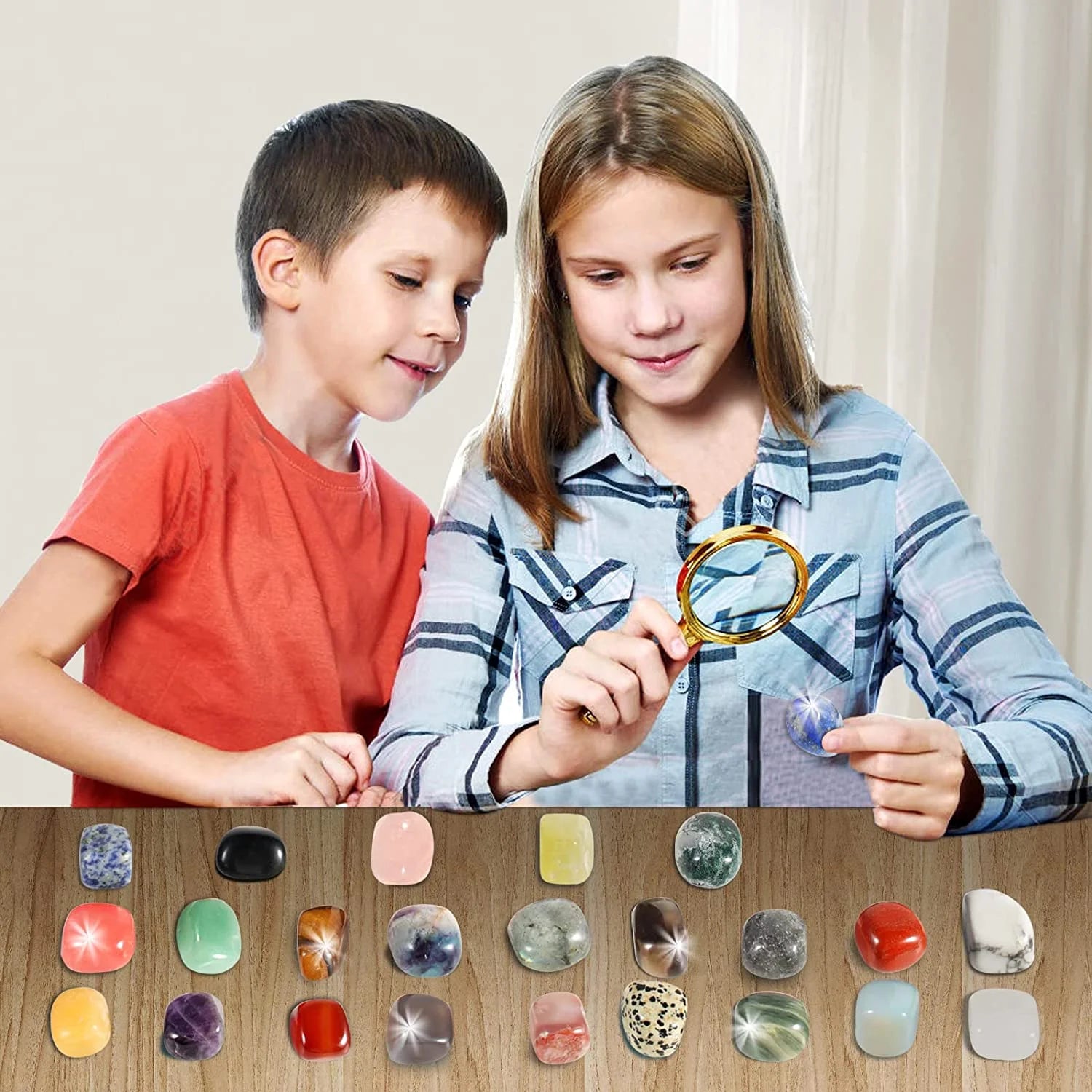 Advent Calendar 2022 Rocks 24 Days Natural Gemstone Stone Minerals & Fossils Christmas Countdown Calendar Rock Collection for Kids 2022 Advent Calendar for Birthday Xmas Girls Boys
