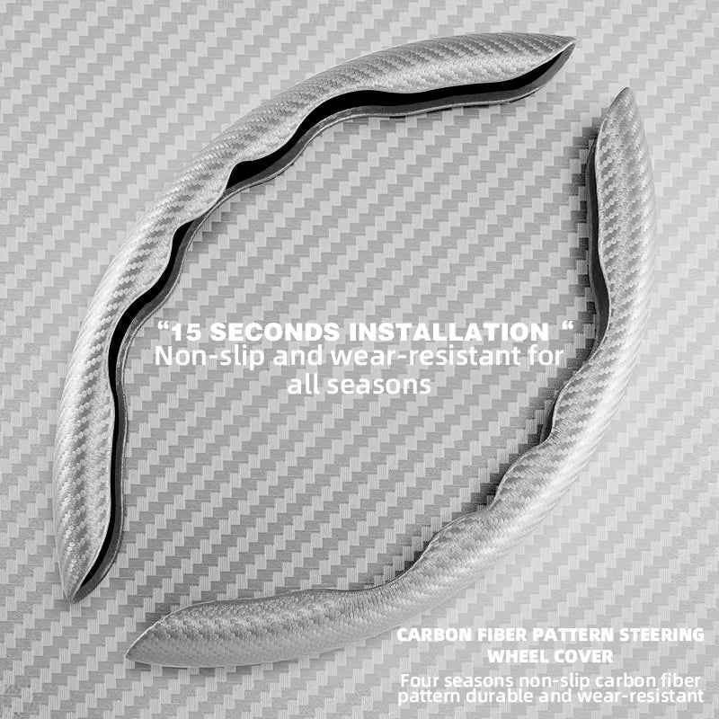 Universal Non-Slip Carbon Fiber Car Steering Cover Steering Wheel Booster Cover for Car Anti-Skid Accessories